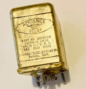 D8704-1W ADVANCE RELAY Art Space Age Circuit Label Volts Ar #3