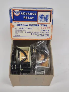 Advance Relay Gha/2c/6vdc Medium Power Type 1.5 Watts