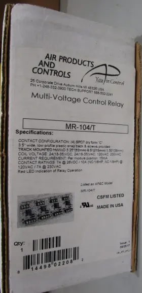 MR-104-T AIRPRODUCTS CONTROLS Voltage Relay
