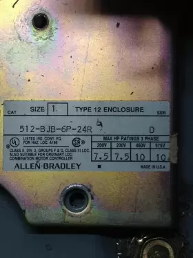 512-BJB-6P-24R ALLEN BRADLEY Combination Motor Starter Tbi #2