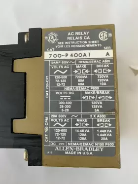 700-P400A1-A ALLEN BRADLEY Contact Coil Ac Relay #3