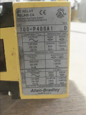 700-PLLA1 ALLEN-BRADLEY Ac Control Relay Nema Eemac #2