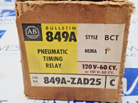 849A-ZAD25 ALLEN-BRADLEY Enclosed Pneumatic Timing Relay Nema