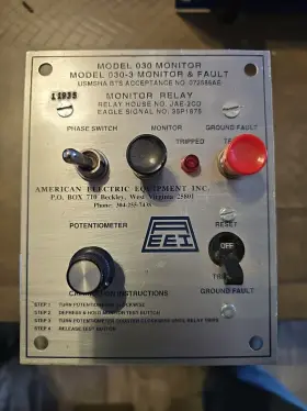 030-3 AMERICAN ELECTRIC EQUIPMENT INC Eei Monitor Fault Relay