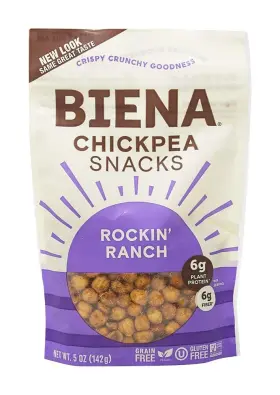 00273639 BIENA Chickpea Snacks Crunchy Roasted High Fiber