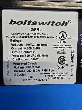 GFR-1 BOLTSWITCH Fault Relay #2