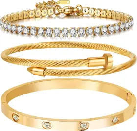 445051789703 BRANDED01 Love Bangle Bracelet Set Flexible