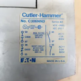 C306NN3 CUTLER HAMMER Eaton Overload Relay Pole #2