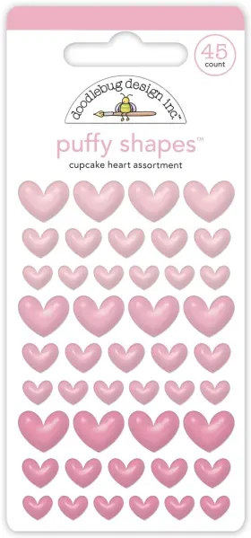 5A0023DG-1G6DC DOODLEBUG Pack Puffy Stickers Cupcake Heart