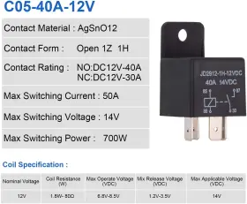445040455428 EHDIS Car Relay Pin Spst Auto #3