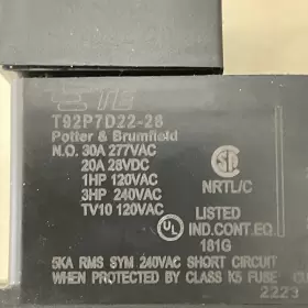 T92P7D22-28 ETE Heating Relay Rectifier Coil #3