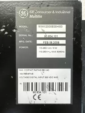 MIWII2000E00HI00 GE Multilin Miw Power Relay #3