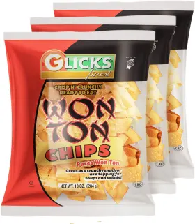 840762001552 GLICKS Wonton Chips Pack Crisp Delicious
