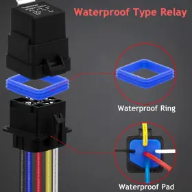 721703426415 HAMOLAR Pack Waterproof Car Relay Harness Awg #3