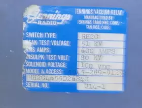 5945-289-9129 JENNINGS RADIO Vacuum Interrupter Switch #3