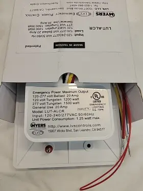 Lut-alcr-d LVS CONTROLS Emergency Lighting Power Control #2
