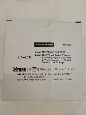 Lut-alcr-d LVS CONTROLS Emergency Lighting Power Control