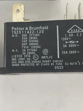 T92P11A22-120 POTTER AND BRUMFIELD Relay Coil #2