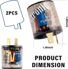QI-2PCS-2503 SALIOR Flasher Relay Turn Signal Prong Round #2
