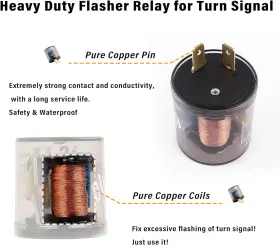 QI-2PCS-2503 SALIOR Flasher Relay Turn Signal Prong Round #3