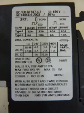116-1AB0 SIEMENS Overload Relay #3