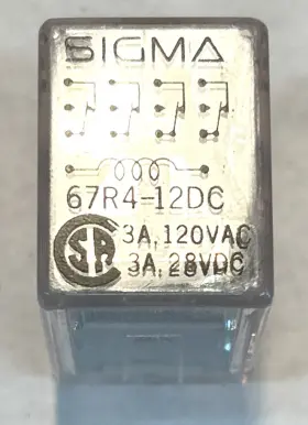 67R4-12DC SIGMA Relay Vac Nos