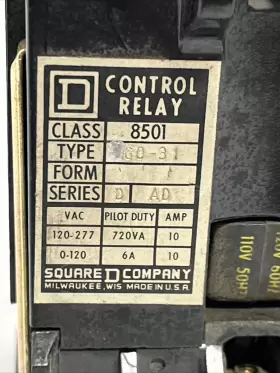 8501G031 SQUARE D Control Relay Coil #2