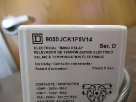 9050 SQUARE D Timing Relay Delay Sec Base #3