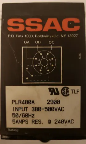 PLR480A SSAC Phase Moniter Relay Vac