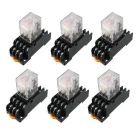 702105915349 UXCELL Ac Coil Din Rail Power Relay Socket