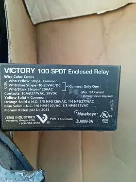 V100D VERIS Victory Spdt Enclosed Relay Vdc