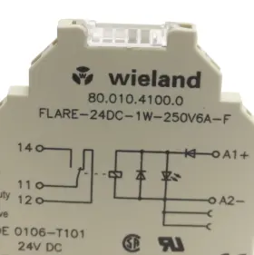 80.010.4100.0 WIELAND Relay Module Din Rail Coil #2