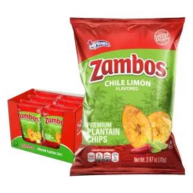 750894610792 ZAMBOS Plantain Chips Chili Limon Crunchy Pack