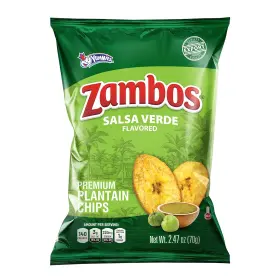 750894610815 ZAMBOS Plantain Chips Salsa Verde Crunchy Pack