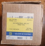 Square D Ac Control Relay Open Type 78003 , 8501 G0-20. Fixed Price $30.00.