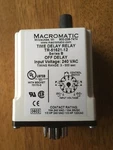Macromatic Time Delay Relay Tr-51621-12, 3 To 300 Sec, 10a Or 1/2 Hp At 240vac. Fixed Price $40.00.