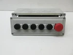 Stahlin Enclosure #cf6pb22 5 Push Buttons 1 Red Start/stop Cutler Hammer Contact. Fixed Price $90.00.
