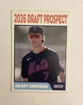 Grady Emerson Custom Baseball Card 2026 Mlb Draft Prospect A. Fixed Price $6.00.