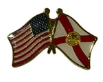 Pack Of 24 Usa & State Florida Flags Motorcycle Hat Cap Lapel Pin Ec-510. Fixed Price $68.88.