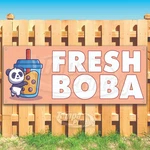 Fresh Boba Advertising Drinks Snack Tea Vinyl Banner Flag Sign Usa Sb10545. Fixed Price $25.60.