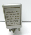 N-208 Hartman Elec. Relay 28 Vdc/ 145 Ohms/ 50 Amps/ 9 Hooks New Old Stock. Fixed Price $35.00.