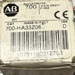 Allen Bradley # 700-ha33z06 - Type H Control Relay, Bulletin 700. Fixed Price $8.10.