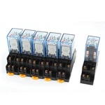 Uxcell 6 Pcs Ac 110/120v 5a Coil 5mm Din Rail Dpdt 8pins Power Relay + Base. Fixed Price $44.89.