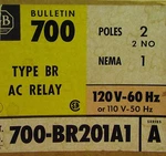 Allen Bradley 700 Br201a1 Br200a1 Relay Nema 1 Enclosure Type Br Ac. Fixed Price $85.00.