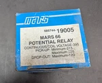 Mars 685744-19005 66 Potential Relay Cont Coil V-395 Pickup Min-215 Max-225. Fixed Price $53.29.