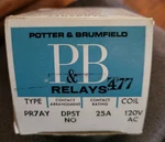 Potter & Brumfield Relay Pr7ay 2 Pole Single Throw 25a 120vac Coil New. Fixed Price $85.00.