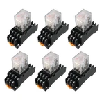 6pcs Ac 110v/120v Coil 4pdt 35mm Din Rail Electromagnetic Relay + Socket. Fixed Price $39.71.