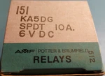 Ka5dg-6v Dc , Cat#151 Spdt 10a (6vdc Coil) Potter & Brumfield Relay. Fixed Price $34.99.