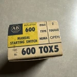 Allen Bradley 600-tox5a Manual Motor Starter Switch 2 Pole Plate Box Untested. Fixed Price $119.99.