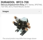 New Durakool Bfc3-708 60 Amp 480v 3 Phase Relay Coil 120v 60hz 240 Free Ship Usa. Fixed Price $249.99.